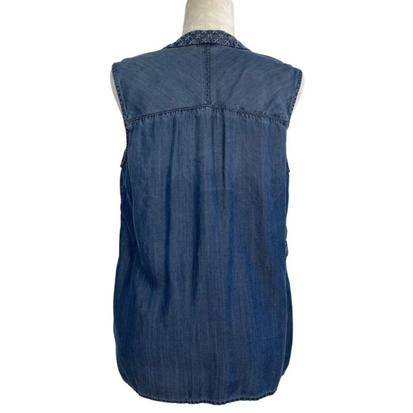 Anthropologie Holding Horses Stitched Chambray Top - Picture 2 of 12